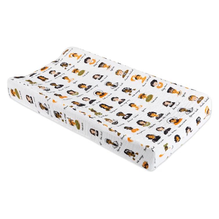 Babyletto Women In History Quilted Muslin Changing Pad Cover - White