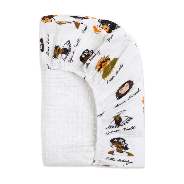 Babyletto Women In History Quilted Muslin Changing Pad Cover - White