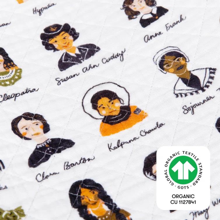 Babyletto Women In History Quilted Muslin Changing Pad Cover - White