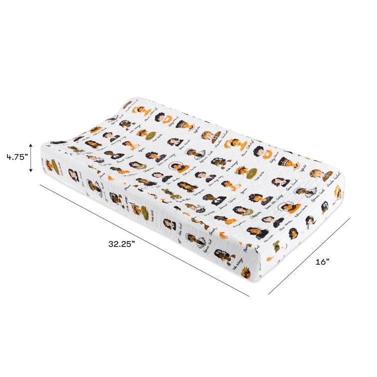 Babyletto Women In History Quilted Muslin Changing Pad Cover - White
