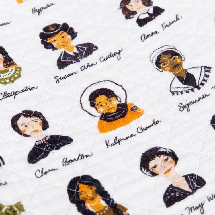 Babyletto Women In History Quilted Muslin Changing Pad Cover - White