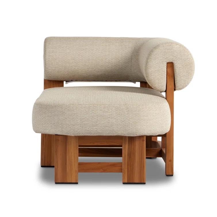 Malta Teak and Olefin Outdoor Chaise Lounge