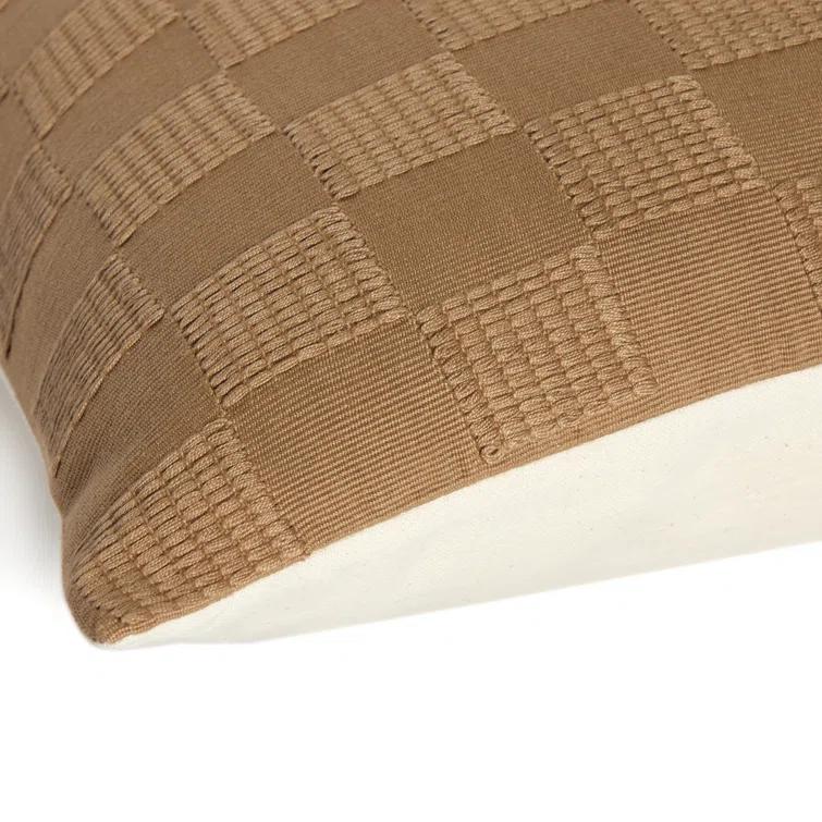 Four Hands HANDWOVEN CHECKED Checkered Cotton Reversible Throw Pillow
