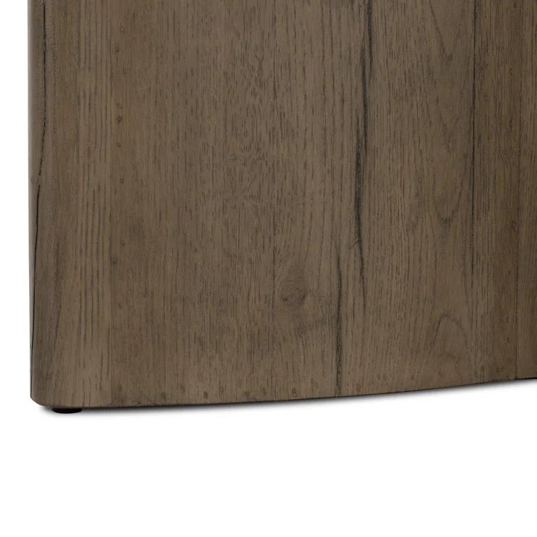 Voss Round Side Table - Natural and White Marble