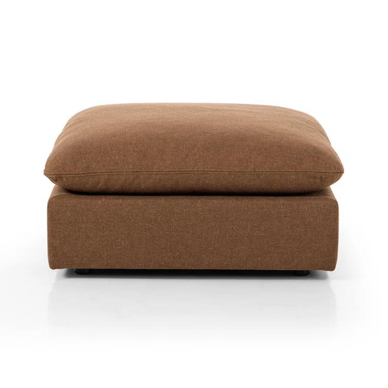 Verbena 4-Piece Sectional Sofa With Ottoman - Brown Performance Linen / Right-Facing