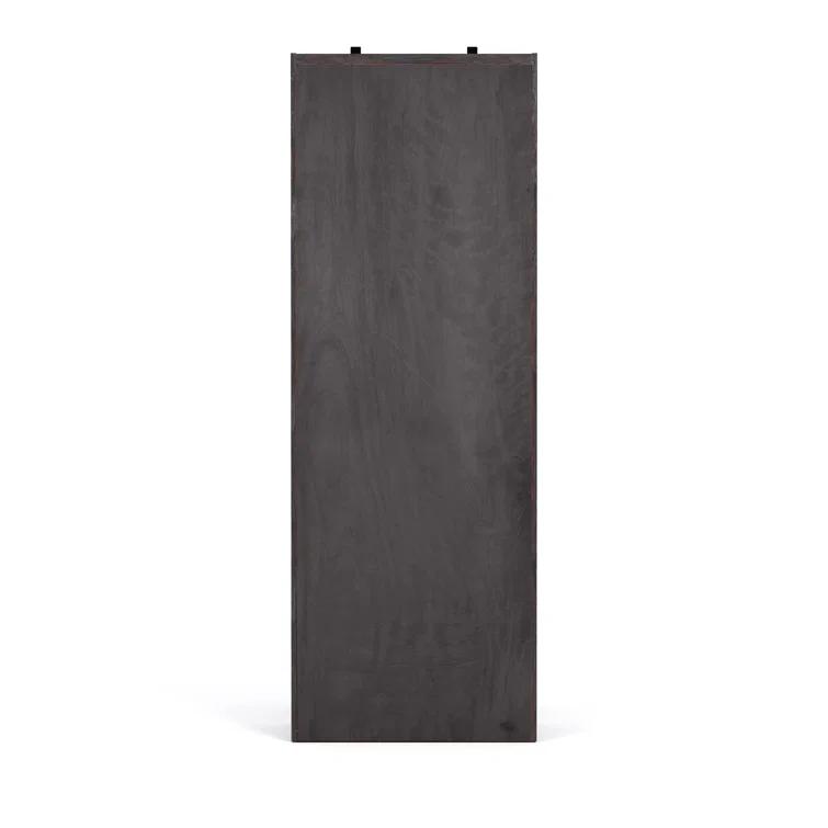 Haiden Dark Charcoal Solid Pine Bookshelf with Ladder