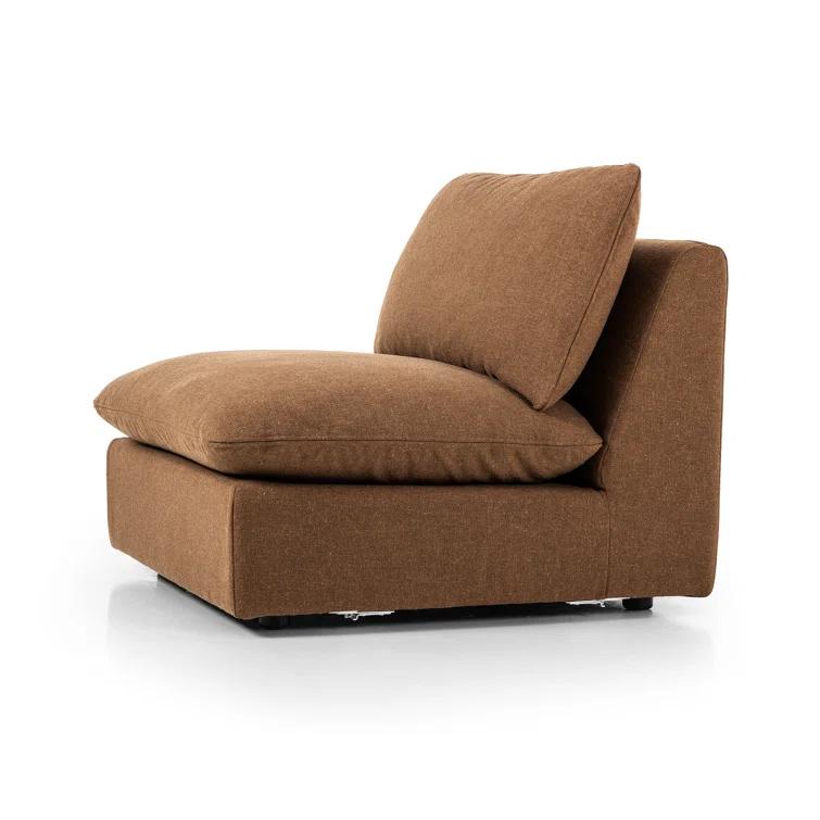 Verbena 4-Piece Sectional Sofa With Ottoman - Brown Performance Linen / Right-Facing