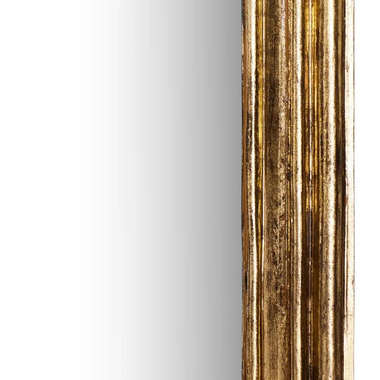 Rectangular Gold Leaf Wood Wall Mirror