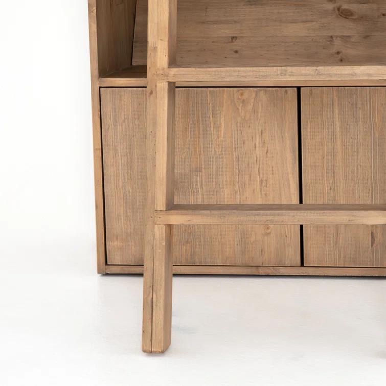 Haiden Contemporary Smoked Pine and Iron Ladder Bookshelf