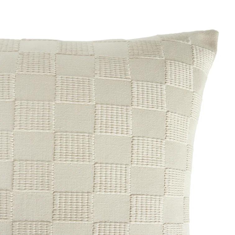 HANDWOVEN CHECKED Checkered Cotton Reversible Throw Pillow