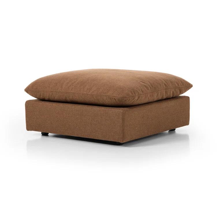 Verbena 4-Piece Sectional Sofa With Ottoman - Brown Performance Linen / Right-Facing