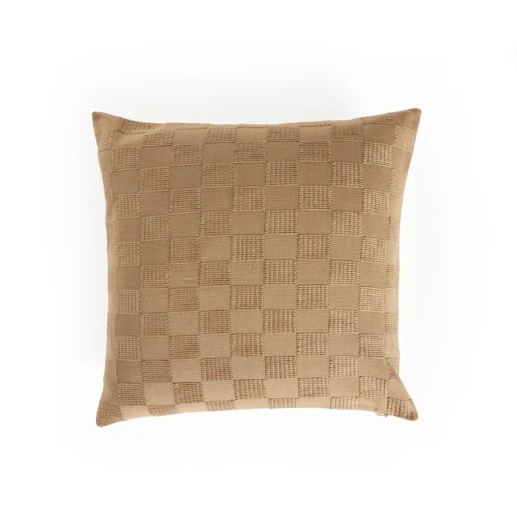 Four Hands HANDWOVEN CHECKED Checkered Cotton Reversible Throw Pillow