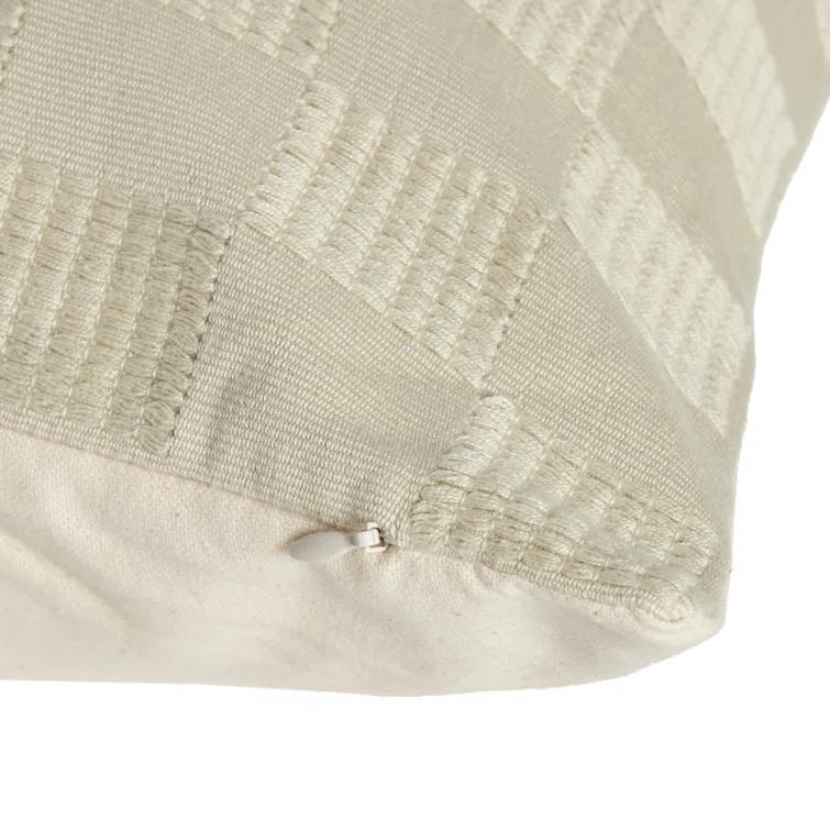 HANDWOVEN CHECKED Checkered Cotton Reversible Throw Pillow