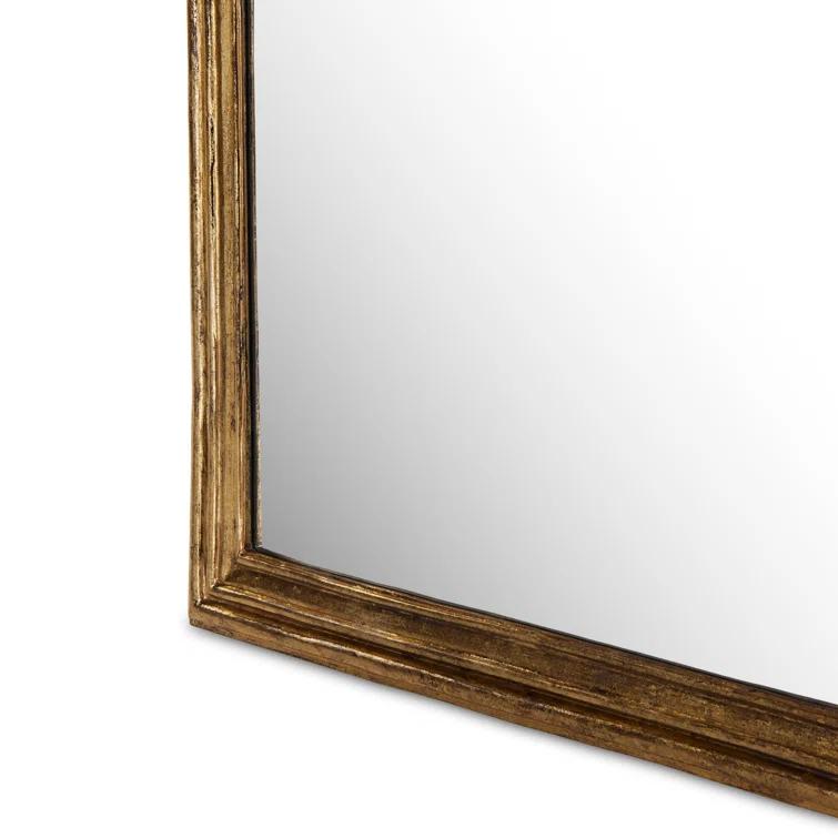 Rectangular Gold Leaf Wood Wall Mirror