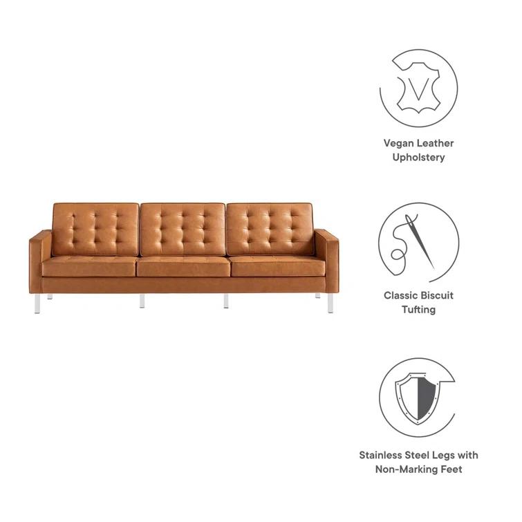 Modway Loft Tufted Vegan Leather Sofa by Modway