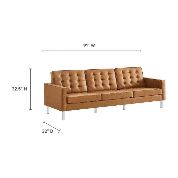 Modway Loft Tufted Vegan Leather Sofa by Modway
