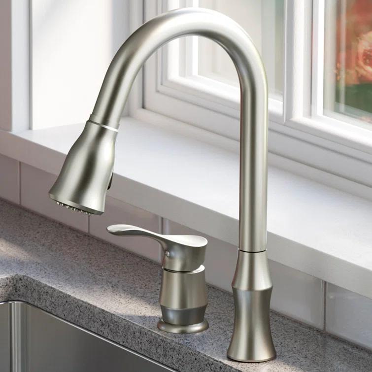 Karran Hillwood Single Handle Pull Down Sprayer Kitchen Faucet