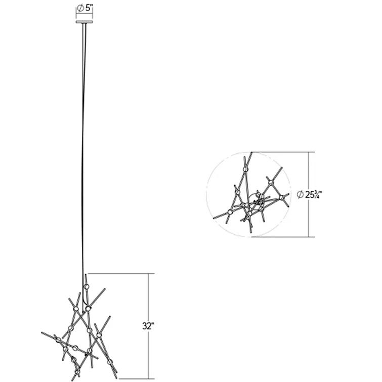 SONNEMAN Constellation® 13 - Light Dimmable LED Sputnik Modern Linear Chandelier