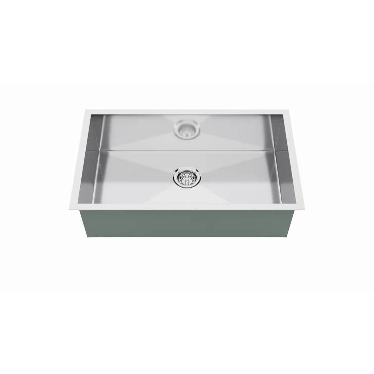 Blue Ocean 32" L x 19" W Single BowlStainless Steel Undermount Kitchen Sink