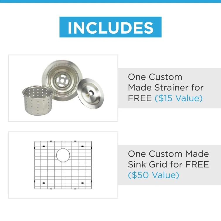 Blue Ocean 32" L x 19" W Single BowlStainless Steel Undermount Kitchen Sink