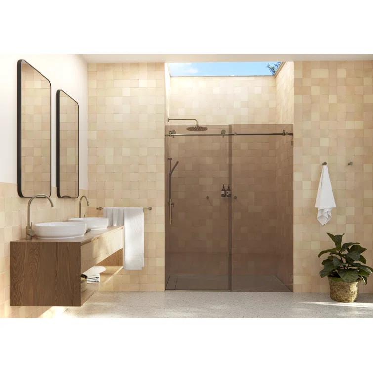 Equinox 56 - 60 in. x 78 in. Fully Frameless Tinted Sliding Shower Door