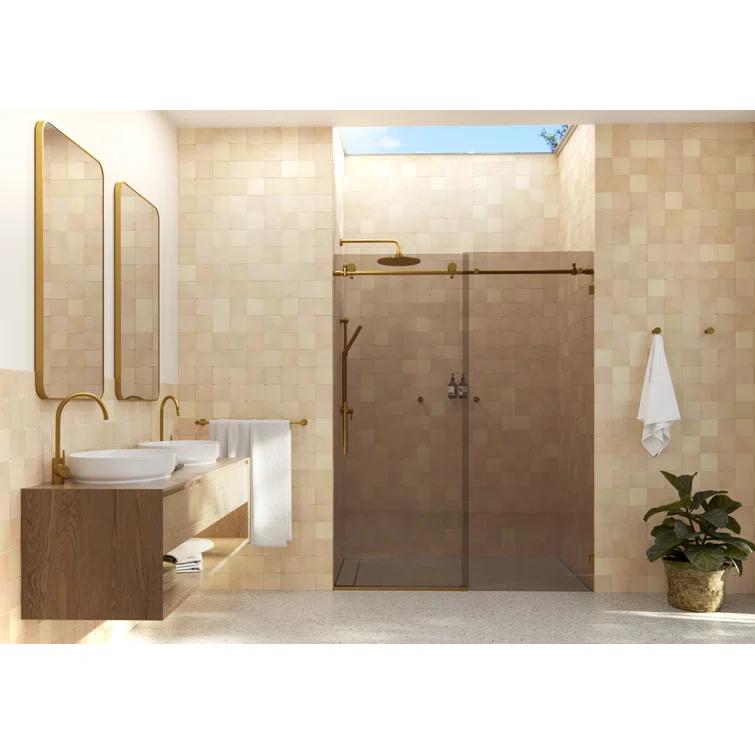 Equinox 56 - 60 in. x 78 in. Fully Frameless Tinted Sliding Shower Door