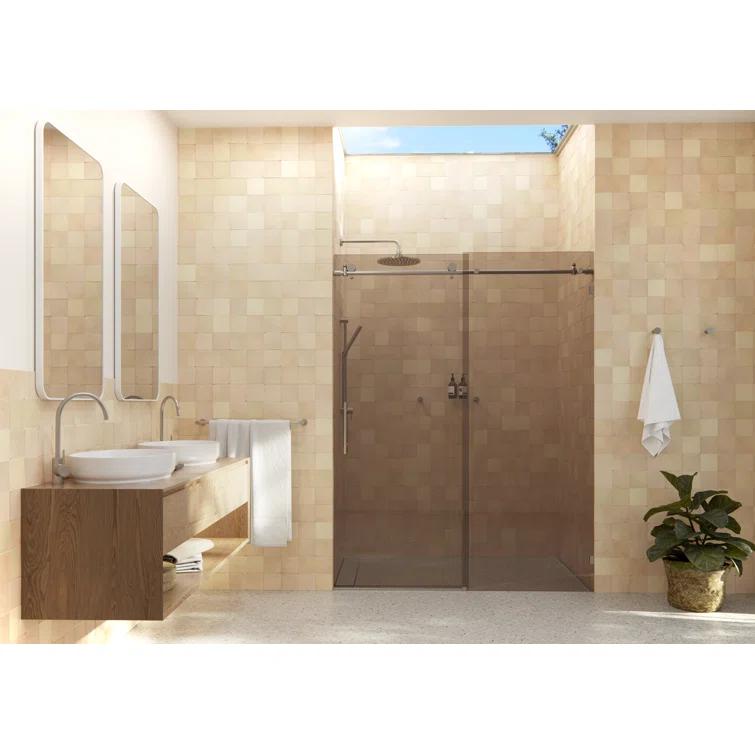 Equinox 56 - 60 in. x 78 in. Fully Frameless Tinted Sliding Shower Door