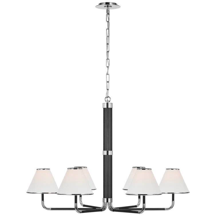 Rigby Polished Nickel and Ebony 6-Light Chandelier