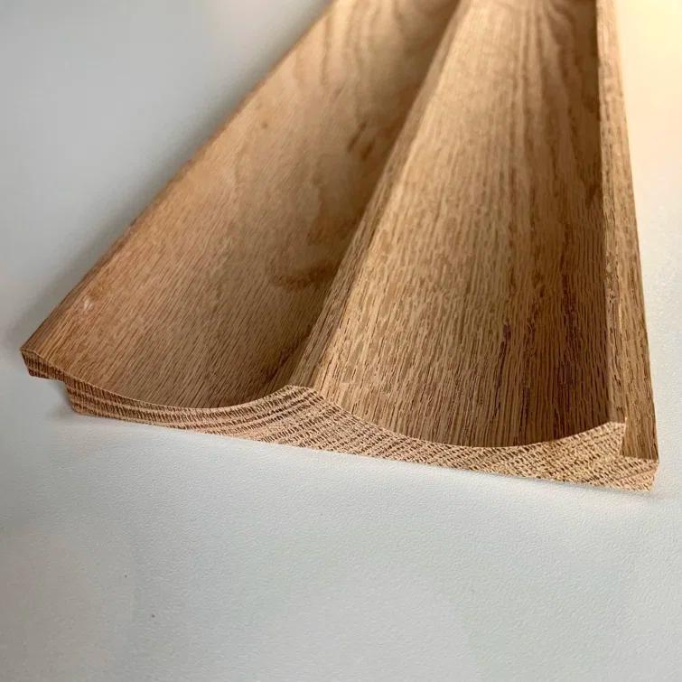 TIMELINE Fluted Solid Oak Scallop 5.625 x 72” Real Wood Slat Wall Paneling - 4 brds