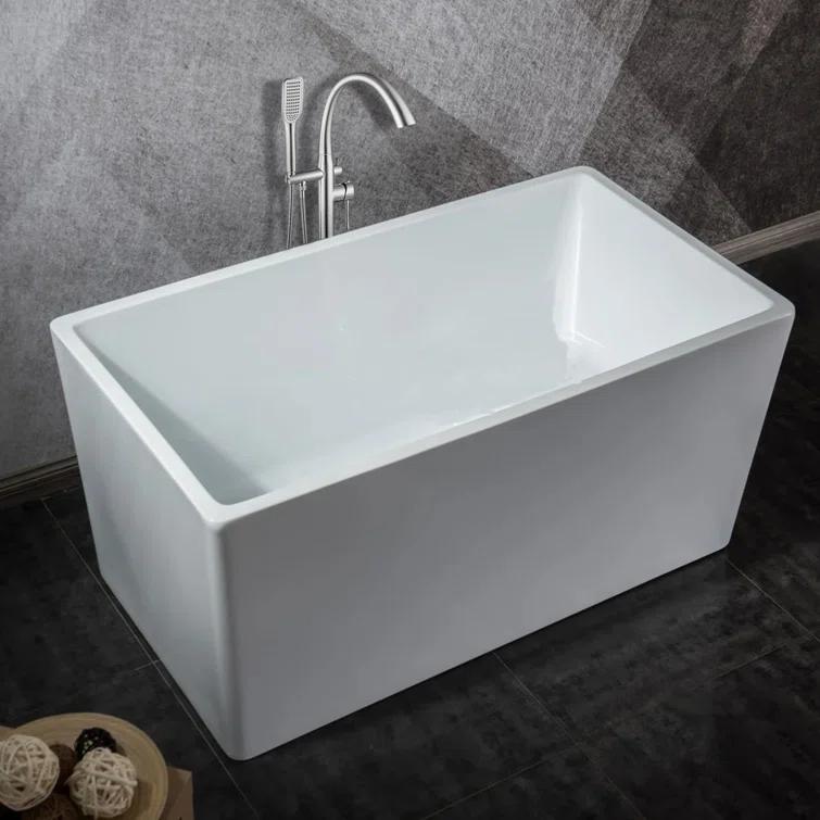 43.25'' x 27.5" Freestanding Soaking Acrylic Bathtub
