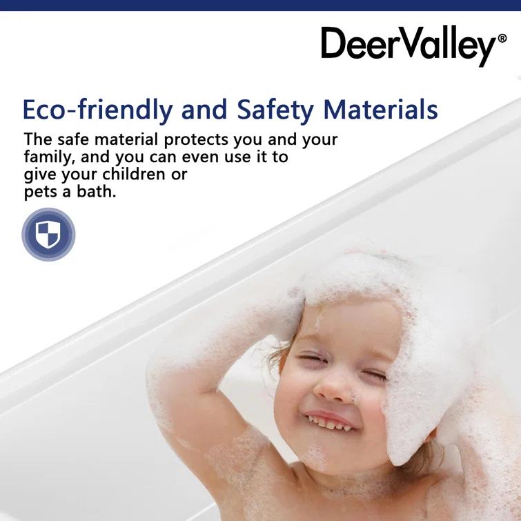 DeerValley 33" L X 20" W Single Basin Workstation Farmhouse Kitchen Sink With Sink Grid, Cutting Board And Dish-Drying Rack