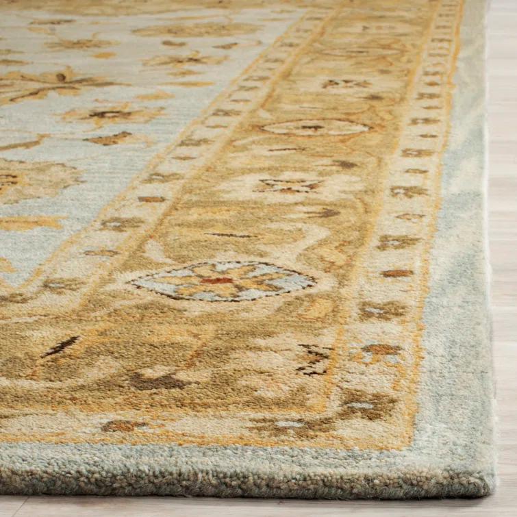 Antiquity AT856 Hand Tufted Area Rug - Light Blue/Sage - 8'3"x11' - Safavieh.