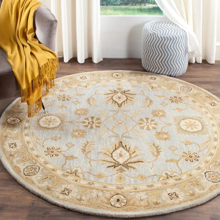 Antiquity AT856 Hand Tufted Area Rug - Light Blue/Sage - 3'x5' - Safavieh.