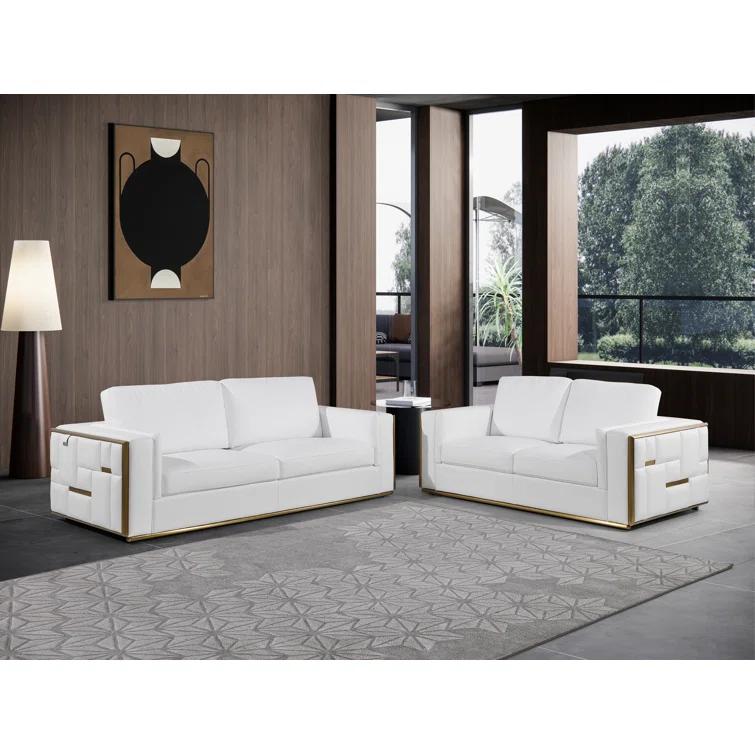 2 - Piece Top Grain Italian Leather Living Room Set