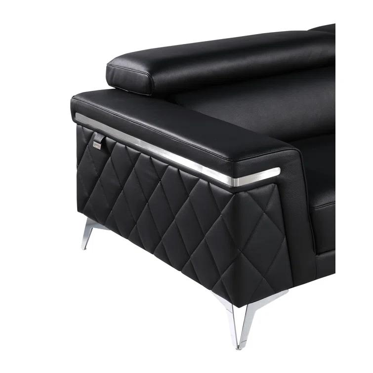 Belleville 70'' Top Grain Genuine Leather Loveseat