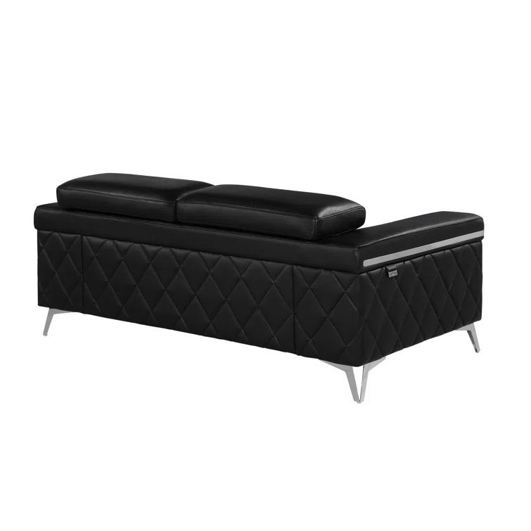 Belleville 70'' Top Grain Genuine Leather Loveseat