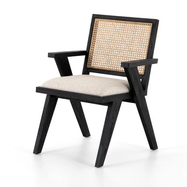 Avant Natural Black Oak and Cane Arm Chair