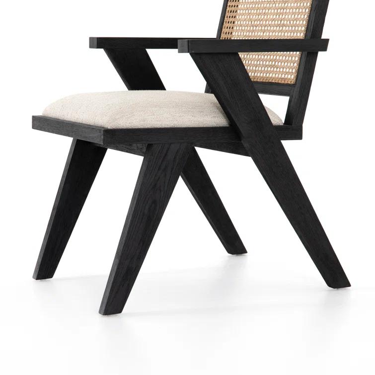 Avant Natural Black Oak and Cane Arm Chair