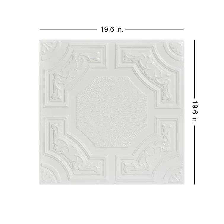 Evergreen 1.6 ft. x 1.6 ft. Polystyrene Glue-up Ceiling Tile