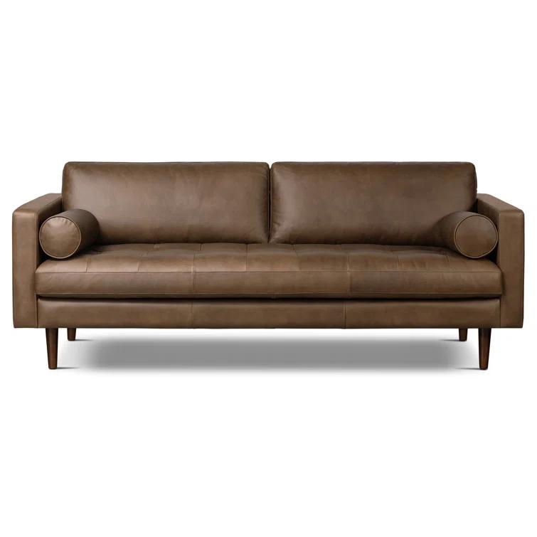 Napa 88.5'' Full-Grain Genuine Italian Leather Sofa