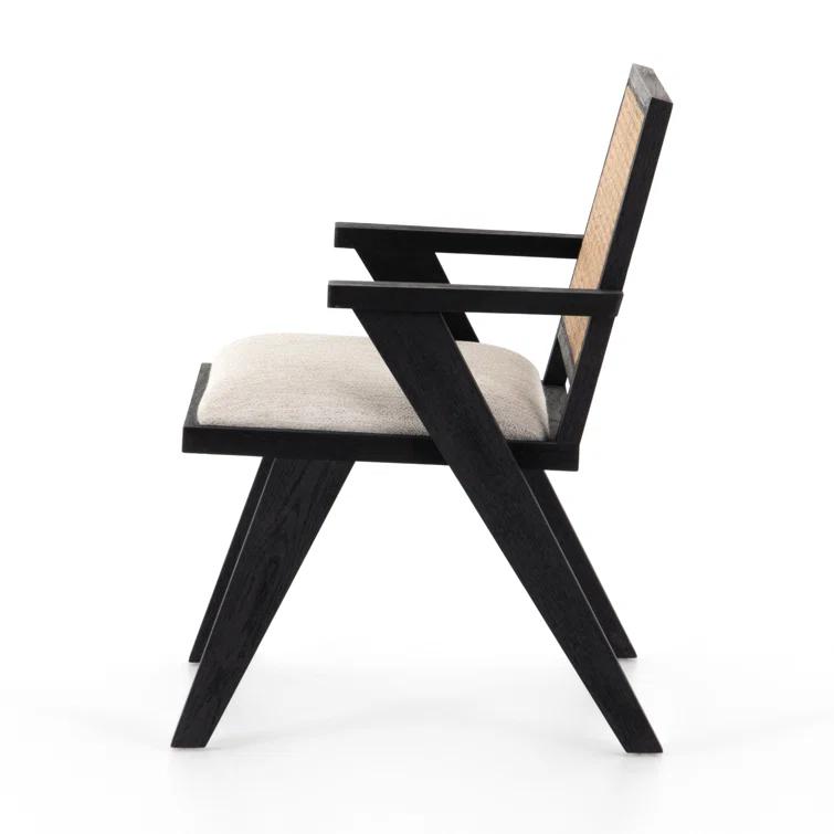 Avant Natural Black Oak and Cane Arm Chair
