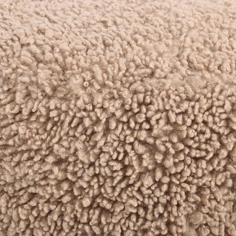 Dover Round Ottoman - Toast Shearling