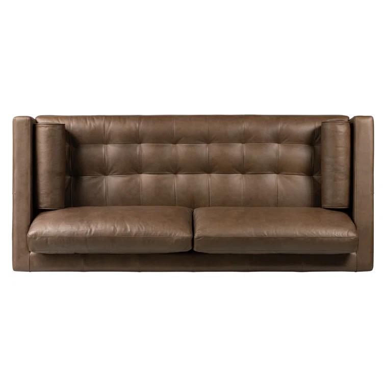Napa 88.5'' Full-Grain Genuine Italian Leather Sofa