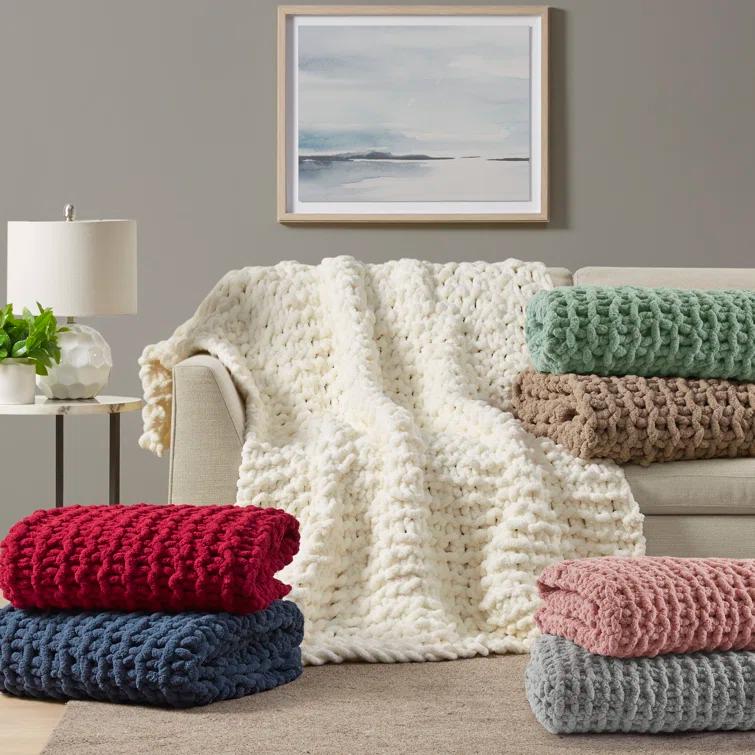 Chenille Chunky Knit Throw