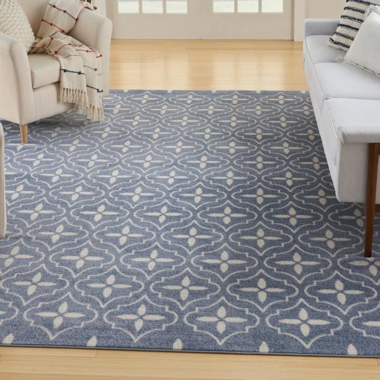 Nourison Essentials Blue/Ivory Indoor/Outdoor Area Rug