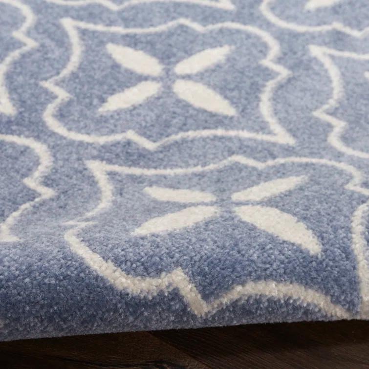 Nourison Essentials Blue/Ivory Indoor/Outdoor Area Rug