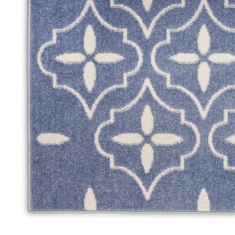 Nourison Essentials Blue/Ivory Indoor/Outdoor Area Rug