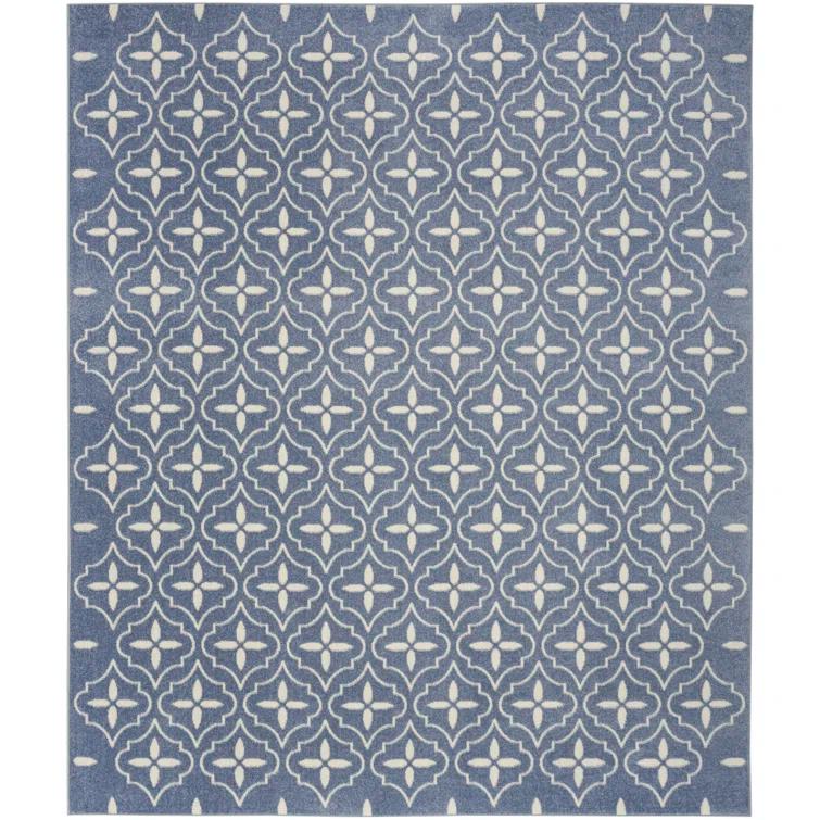 Nourison Essentials Blue/Ivory Indoor/Outdoor Area Rug