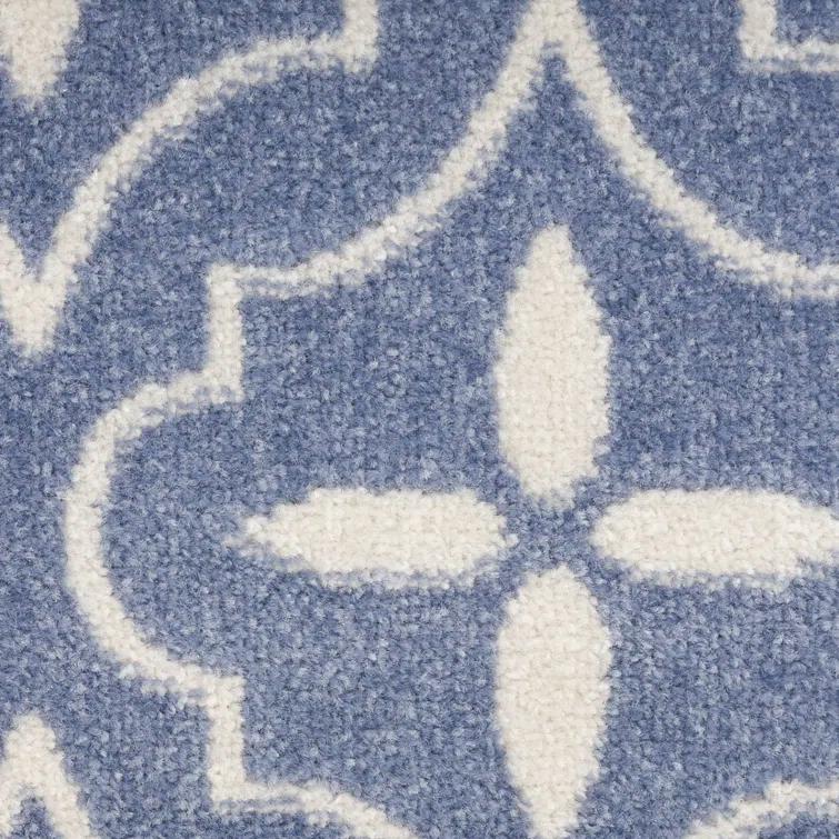 Nourison Essentials Blue/Ivory Indoor/Outdoor Area Rug