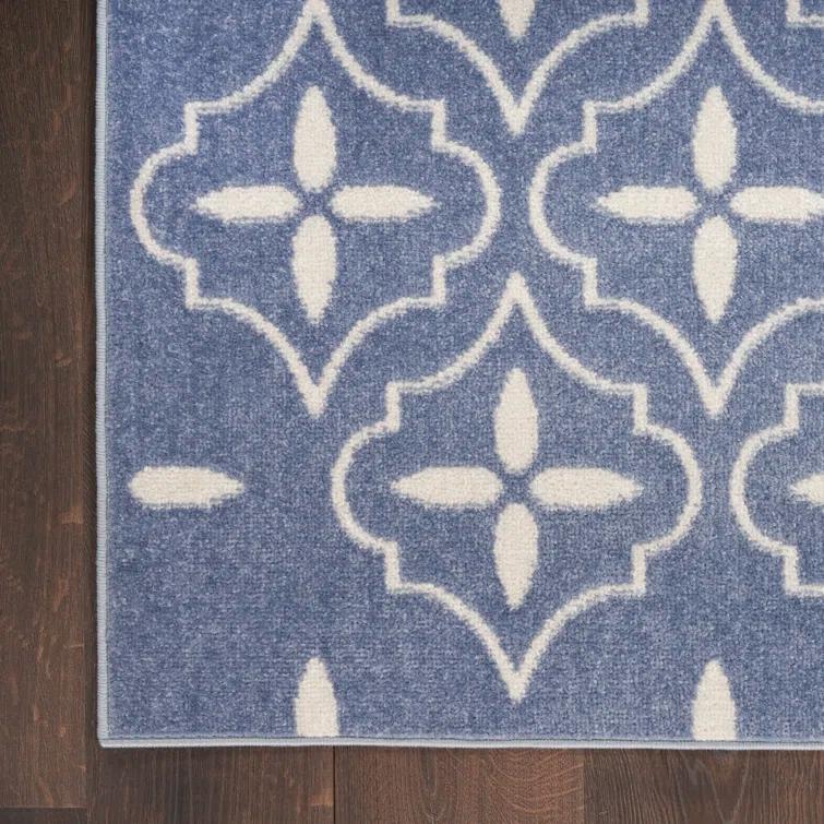Nourison Essentials Blue/Ivory Indoor/Outdoor Area Rug